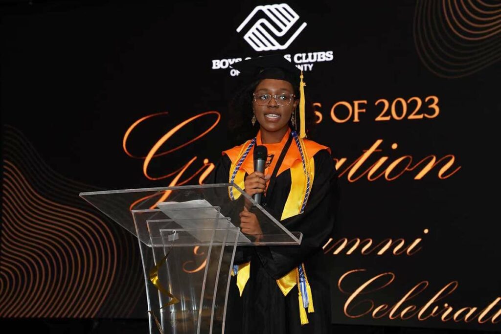 Boys & Girls Clubs of St. Lucie County 2023 Graduation - Mia speaking